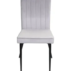 Mendler Esszimmer-Set HWC-K16, 2er-Set Stuhl+Sitzbank Esszimmergruppe Sitzgruppe Esszimmergarnitur, Samt Metall ~ hellgrau