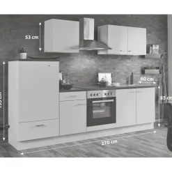 Menke Küchenzeile Classic 270 cm E-Geräte Graphit