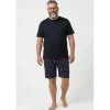 Men Plus by Happy Size Schlafanzug Men+ kurz pink / schwarz 4XL