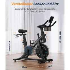 Merach Heimtrainer Fahrrad schwarz
