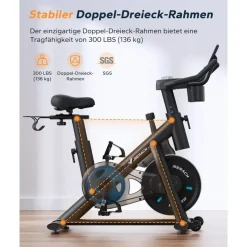 Merach Heimtrainer Fahrrad schwarz