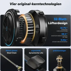 Merach Klappbares Luftwiderstands-Rudergerät Schwarz
