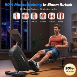 Merach Rudergerät Schwarz