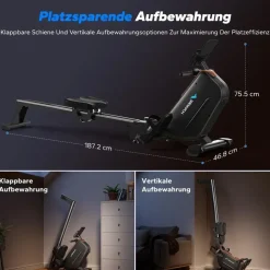 Merach Rudergerät Schwarz