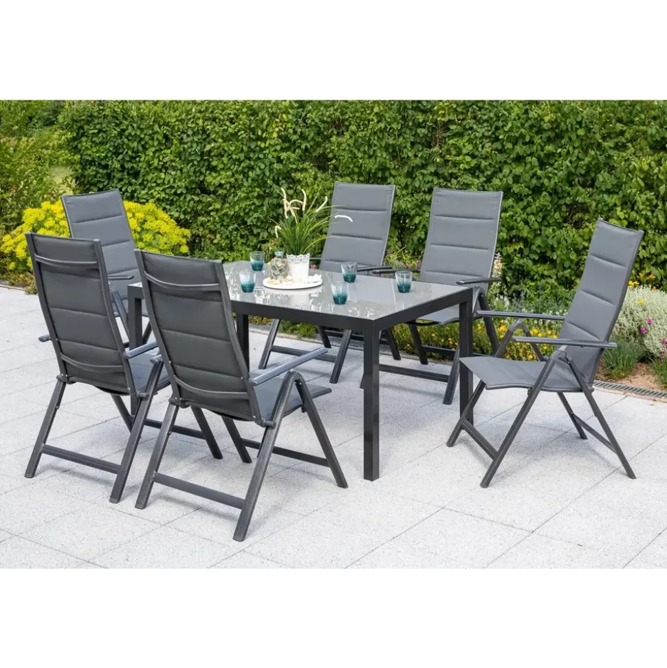 Merxx Taviano Set 7-tlg. Tisch 150 x 90 x 71 cm inkl. Klappsessel