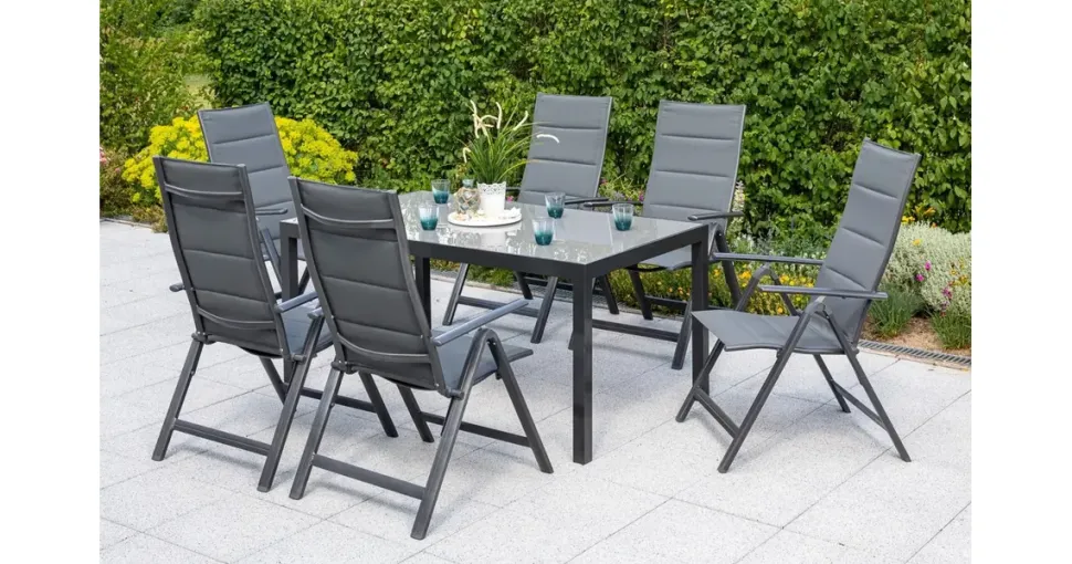 Merxx Taviano Set 7-tlg. Tisch 150 x 90 x 71 cm inkl. Klappsessel
