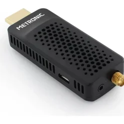 METRONIC 441646 Tuner DVB-T Receiver DVB-T, kompatibel mit DVB-T2 Dongle Stick Compact, HEVC, EPG, 1080i, HDMI, USB 2.0, SOS-Taste