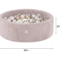 Misioo Bällebad mit Schaumstoff-Füllung - 90x30cm - 200 Bälle - Hochwertige Bällebad Bälle für Kinder - Weiches und Sicheres Spielzeug - Waschbar