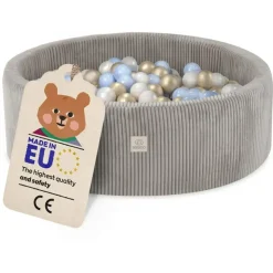 Misioo Bällebad mit Schaumstoff-Füllung - 90x30cm - 200 Bälle - Hochwertige Bällebad Bälle für Kinder - Weiches und Sicheres S... - Beige
