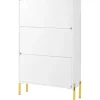 modfu Schuhschrank 73 x 120 x 24 cm 3 Türen hochglänzend / weiß