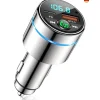 mohard FM Transmitter Auto Bluetooth 5.3, Ganzmetall PD 30W & QC3.0 18W Schnelles Autoladegerät Zigarettenanzünder, KFZ Bluetooth Adapter Auto Freisprechanlage, Funkfrequenztransceiver, Ringlicht
