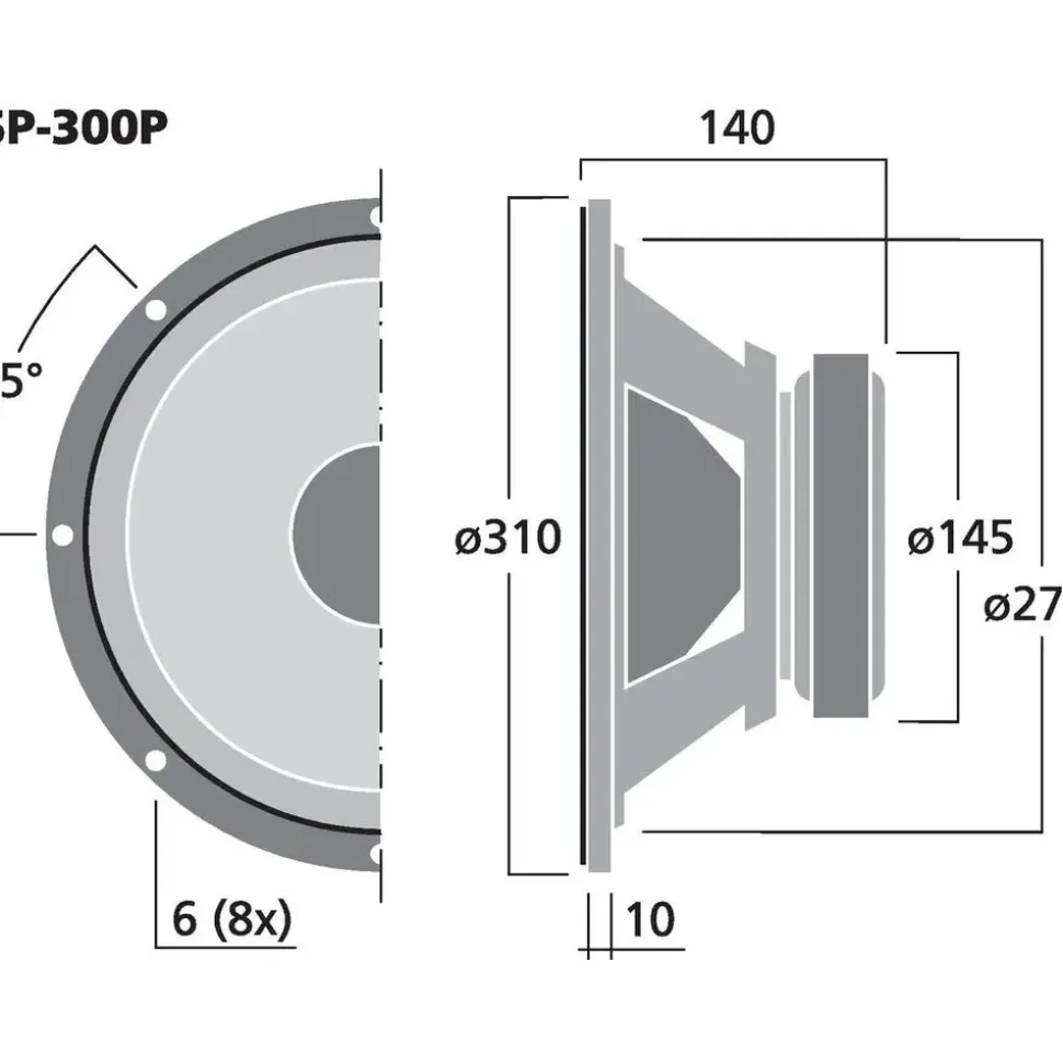 Monacor SP-300P Lautsprecher 200 Watt 8 Ohm