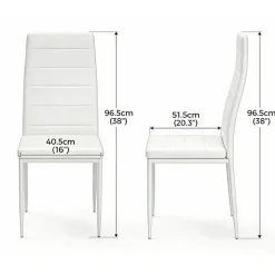 Mondeer Esstischset Essgruppe Esszimmergruppe mit 6 Stühlen Esstisch aus Holz Küchentisch Eiche+Weiß - Weiß/Braun