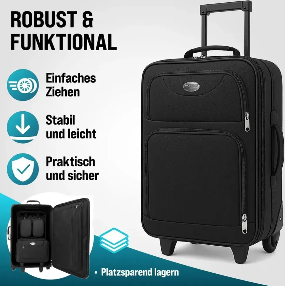 monzana Koffer-Set 4-tlg. schwarz