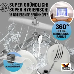 monzana MSPM900 Tischgeschirrspüler (freistehend, 450 mm breit, Weiß)