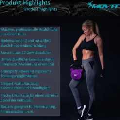 MOVIT Kettlebell PRO Kugelhantel Kettlebell 18 kg blau / schwarz / petrol