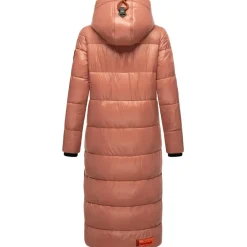 Navahoo Damen, warmer Winter Steppmantel mit Kapuze Schmuseengel Terracotta Gr. M - M