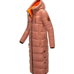 Navahoo Damen, warmer Winter Steppmantel mit Kapuze Schmuseengel Terracotta Gr. M - M