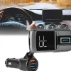 Nedis Audio Transmitter fürs Auto - Bluetooth 5.0 UKW-Sender für Playlists & Freisprechfunktion - 2 USB-Ladeanschlüsse (3.0A, 2.4A) - Flexibler Schwanenhals & LED-Display