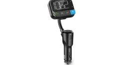 Nedis Kfz Audio FM Transmitter - Schwanenhals - Freisprechfunktion - 2.00 / Scharz-weiß Monitor - Bluetooth - PD 20 W / Bass Boost - /