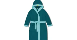 Normani Kinder Bademantel aus Bio-Baumwolle Malia in Blau / Pinguin | Gr.: 98/104