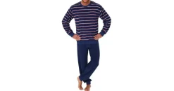 normann Frottee Pyjama lang Blau 60/62