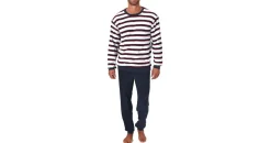 normann Frottee Pyjama Schlafanzug Streifen Rot 52