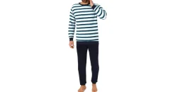 normann Frottee Pyjama Schlafanzug Streifen Blau 56