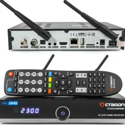 Octagon SF8008 Supreme 4K UHD Combo Receiver DVB-S2X + DVB-C/T2 500GB HDD - Schwarz