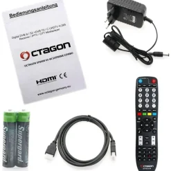 Octagon SF8008 V3 UHD 4K COMBO Supreme E2 DVB-S2X & DVB-C/T2 Linux & Define OS, M.2 Dual-WiFi) - Schwarz