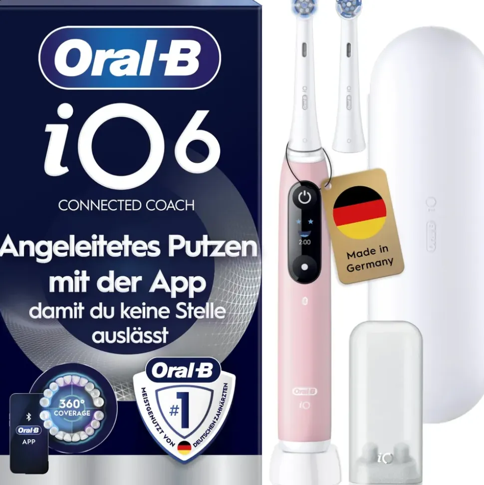 Oral-B iO Series 6 pink sand + Reiseetui + Aufsteckbürste 2 St.