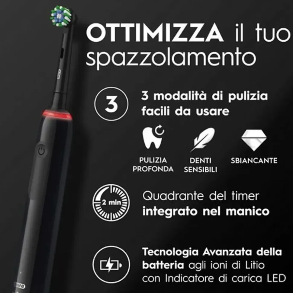 Oral-B Pro 3 3000 CrossAction schwarz + Aufsteckbürste