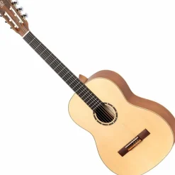 Ortega Guitars Konzert Gitarre Linkshänder – 4/4, Slim Neck – Family Series – Inklusive Gig Bag – Fichte, Mahagoni, Natur (R121SN-L)