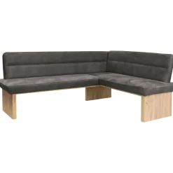 OTTO home Eckbankgruppe Beluna + Cross Essecke Sitzgruppe Eckbank Küchenbank, (Set, 4-tlg., Eckbank, 2 Stühle und Tisch), Sitzgruppe Esszimmer Stühle Tisch und Bank bequem gepolstert grau
