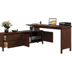 OTTO home Eckschreibtisch Luven Kiefer massiv / Braun