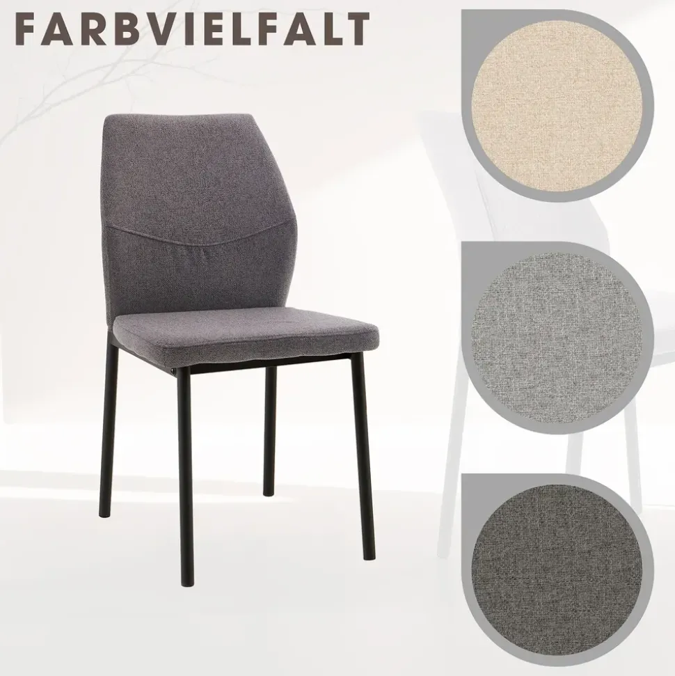 OTTO home Essgruppe Genf Tischgruppe, Esstisch plus 4 Stühle, (Set, 5-tlg., Otto's DAUERTIEFPREIS), Esstisch 138 cm, 4 Esszimmerstühle, moderne Tischplatte in Evoke eiche beige