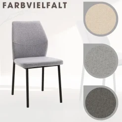OTTO home Essgruppe OTTO HOME "Basel, Tischgruppe mit 4 Stühlen, Esstisch ausziehbar 140 - 180 cm", grau (weiß, hellgrau), Webstoff, Auszugsplatte, Sitzmöbel-Sets, Essgruppe, BESTSELLER, Sitzgruppe, Tisch, Stühle, ovale Tischplatte, Säulentisch