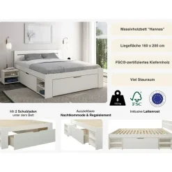 OTTO home Hannes 160 x 200 cm weiß