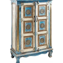 OTTO home Highboard 80 x 120 x 40 cm Antik Blau / Creme