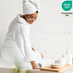 OTTO home Kinderbademantel OTTO HOME "Timo" Gr. 164, blau, L:110cm, Walkfrottee, Hausmäntel, Bademantel für Mädchen & Jungen aus 100% Baumwolle, mit Kapuze