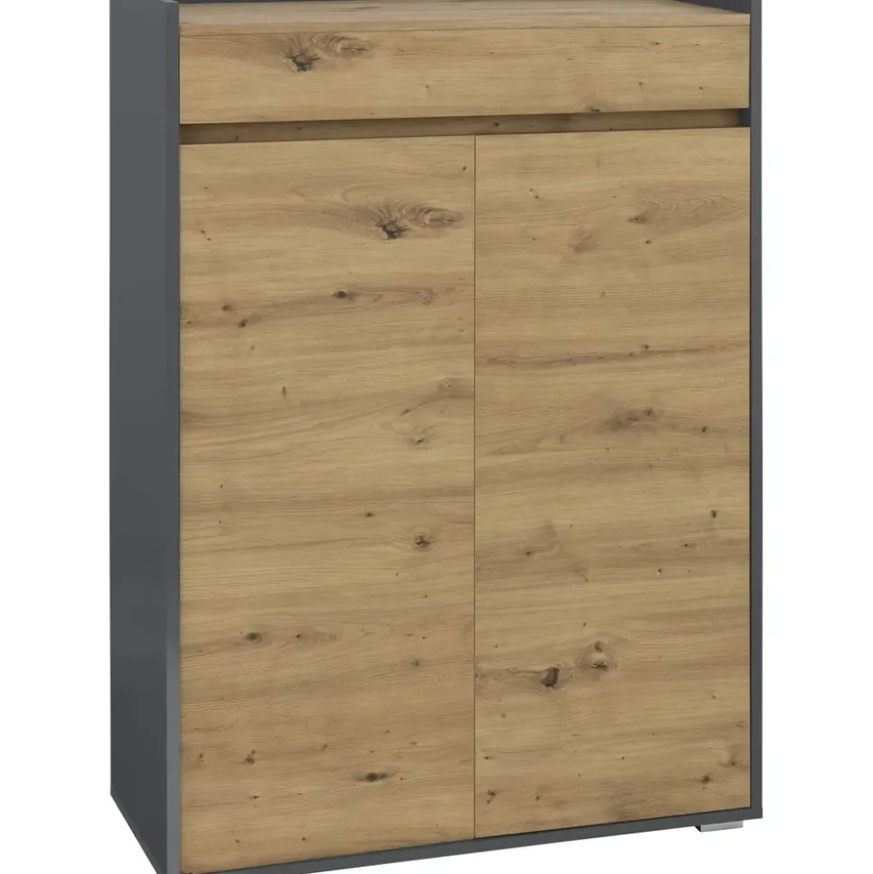 OTTO home Kosmo 80 x 117,5 x 35 cm anthrazit/eiche/anthrazit