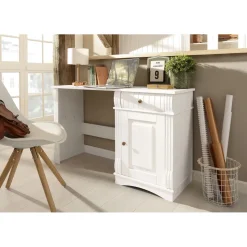 OTTO home Schreibtisch Teresa Kiefer massiv / Weiß