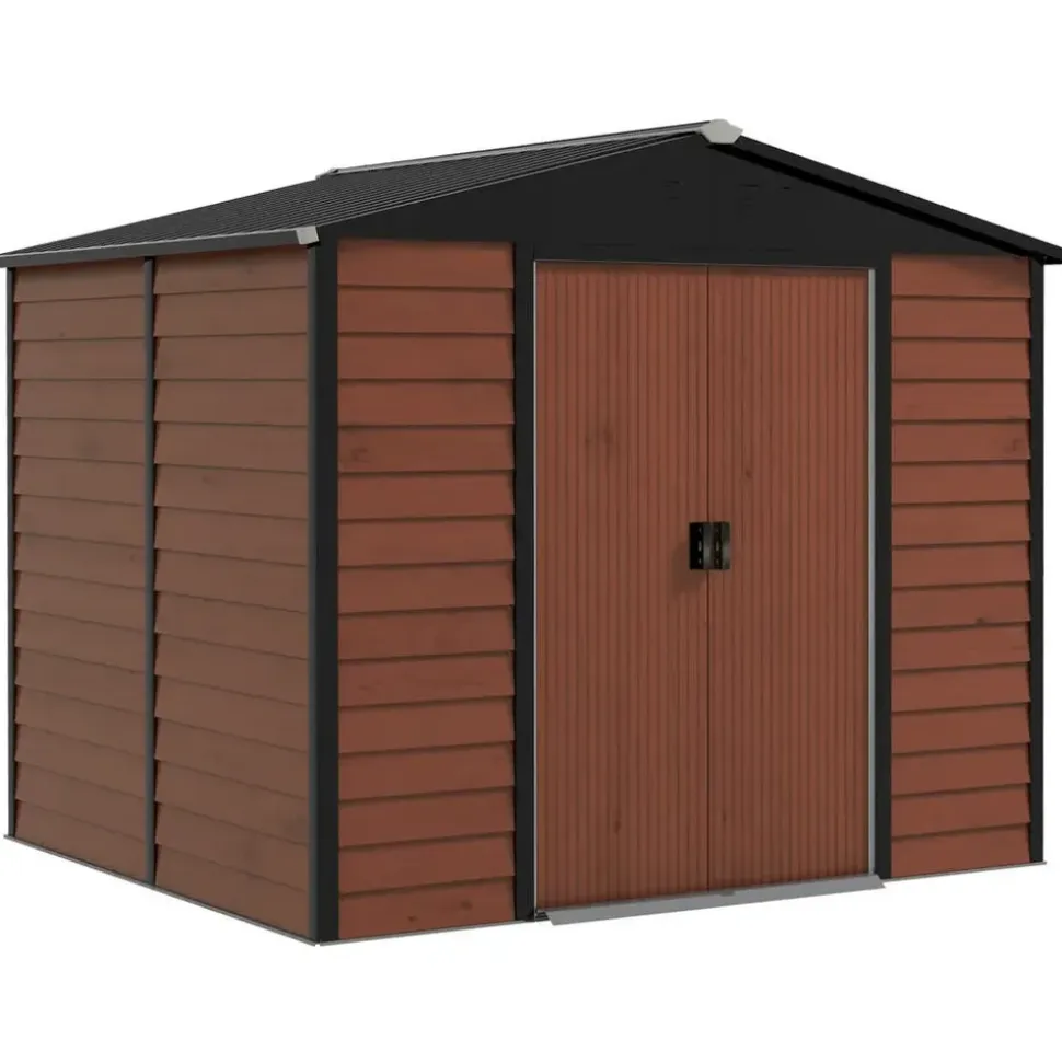Outsunny Gerätehaus 4,4 m2 2,40 x 2,06 m Teak