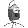 Outsunny Hängesessel oval Schwarz 1-Sitzer mit Gestell