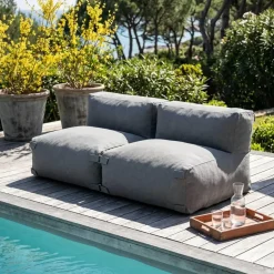 Oviala Modulares Gartenmöbel 2-Sitzer grau
