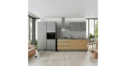 P & B Küchenzeile Isis 325 cm E-Geräte artisan eichefarben/chromix anthrazit