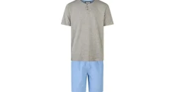 Phil & Co. Berlin Pyjama Shorty Comfort Blau/Grau XL