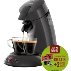 Philips Senseo Original Eco HD6552/39 Kaschmirgrau inkl. 2 Gläser und 24 Pads
