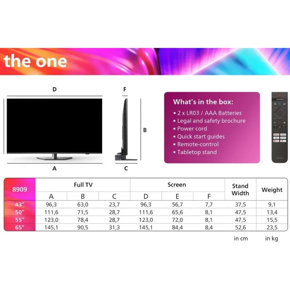Philips The One PUS8909/12 4K LED Ambilight TV