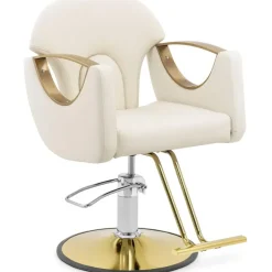Physa Friseurstuhl mit Fußstütze 55 65 cm 180 kg Cremefarben - Friseurstühle